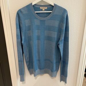 Burberry Men's Crewneck Sweater in Patterned Blue